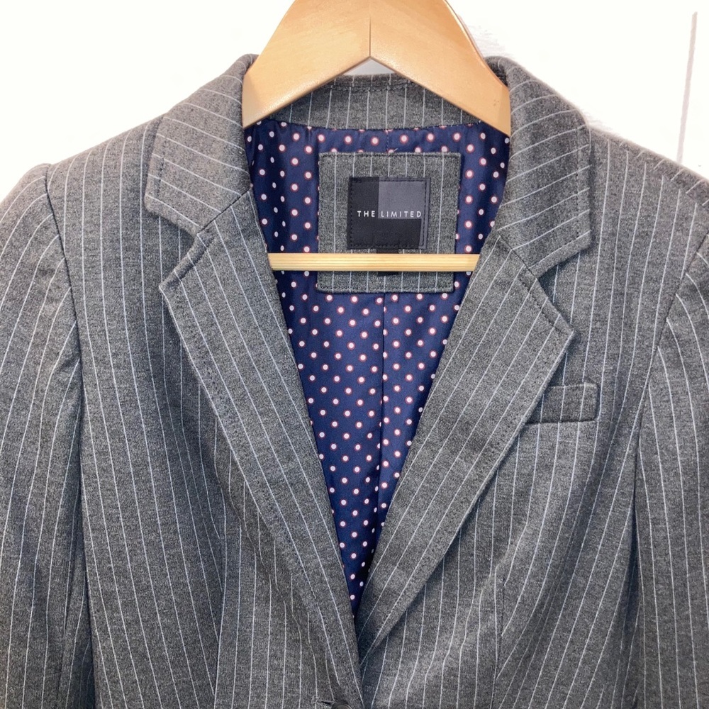 The Limited Pinstripe Blazer with Elbow Patches​